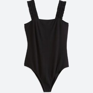 KAILEIGH Raina Ruffle Straps Knit Bodysuit